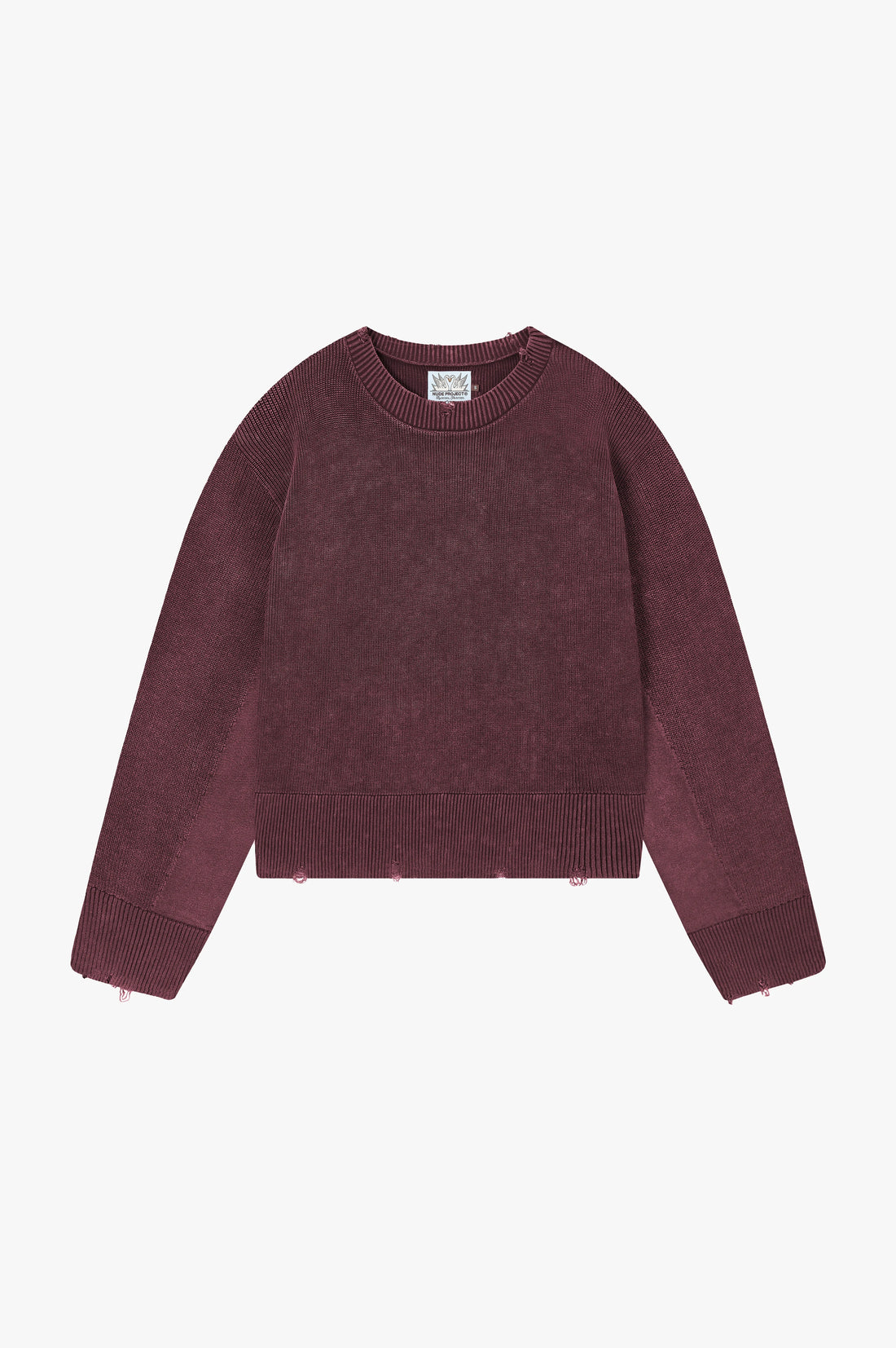 Perfect Cropped Knit Sweater Burgundy