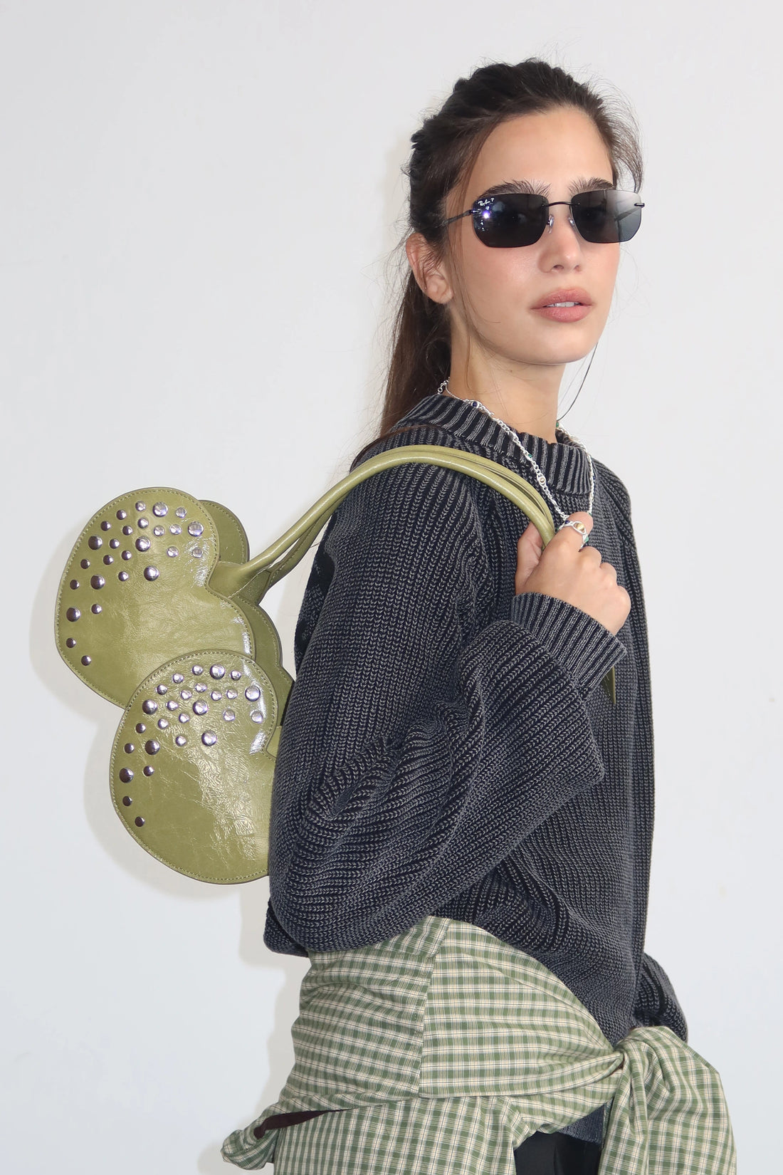 Cherry Leather Bag Green