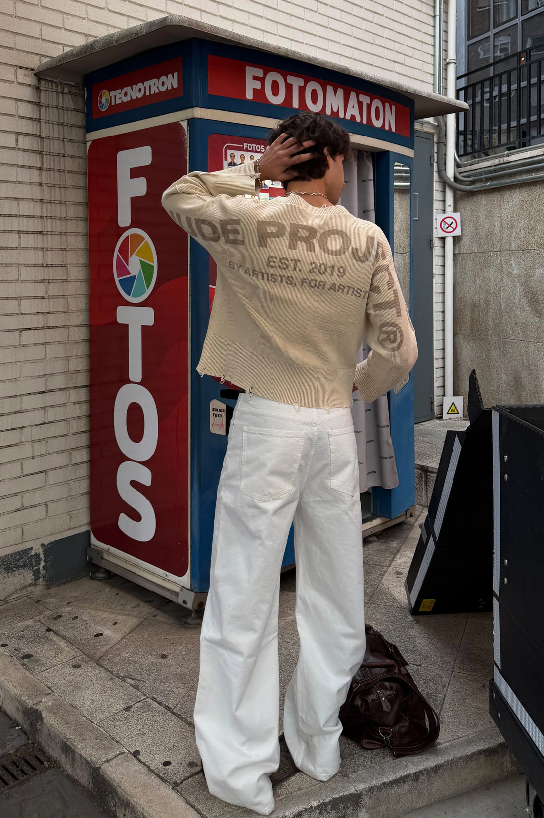 Perfect Cropped Knit Sweater Beige
