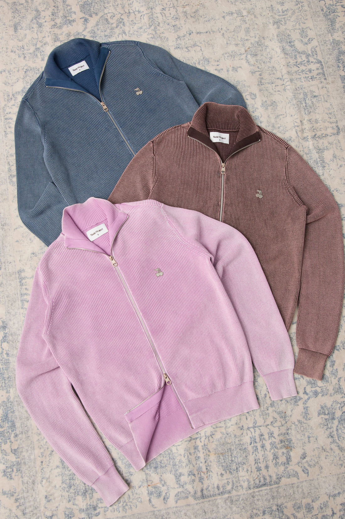 Shady Knit Zip-Up Cardigan Purple