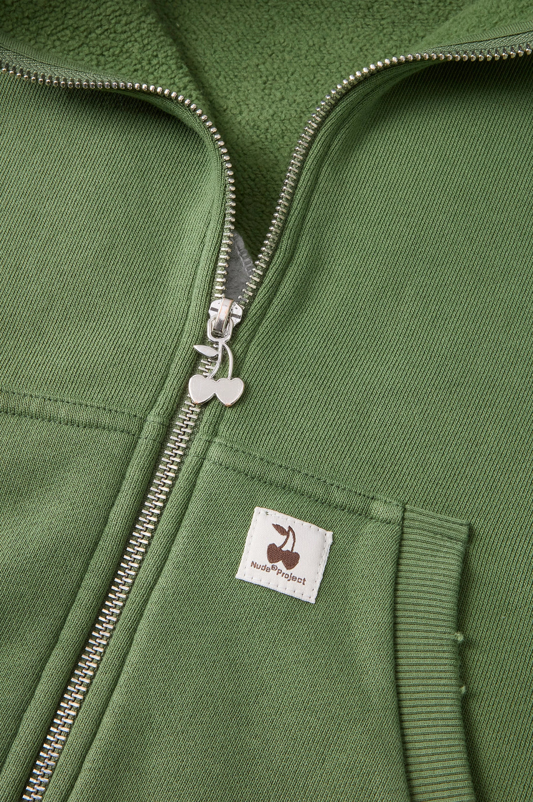 Script Zip-Up Hoodie Green