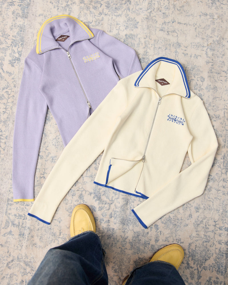 Kiddo Full-Zip Knit Ecru