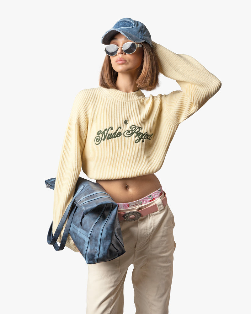 SCRIPT SWEATER OFFWHITE