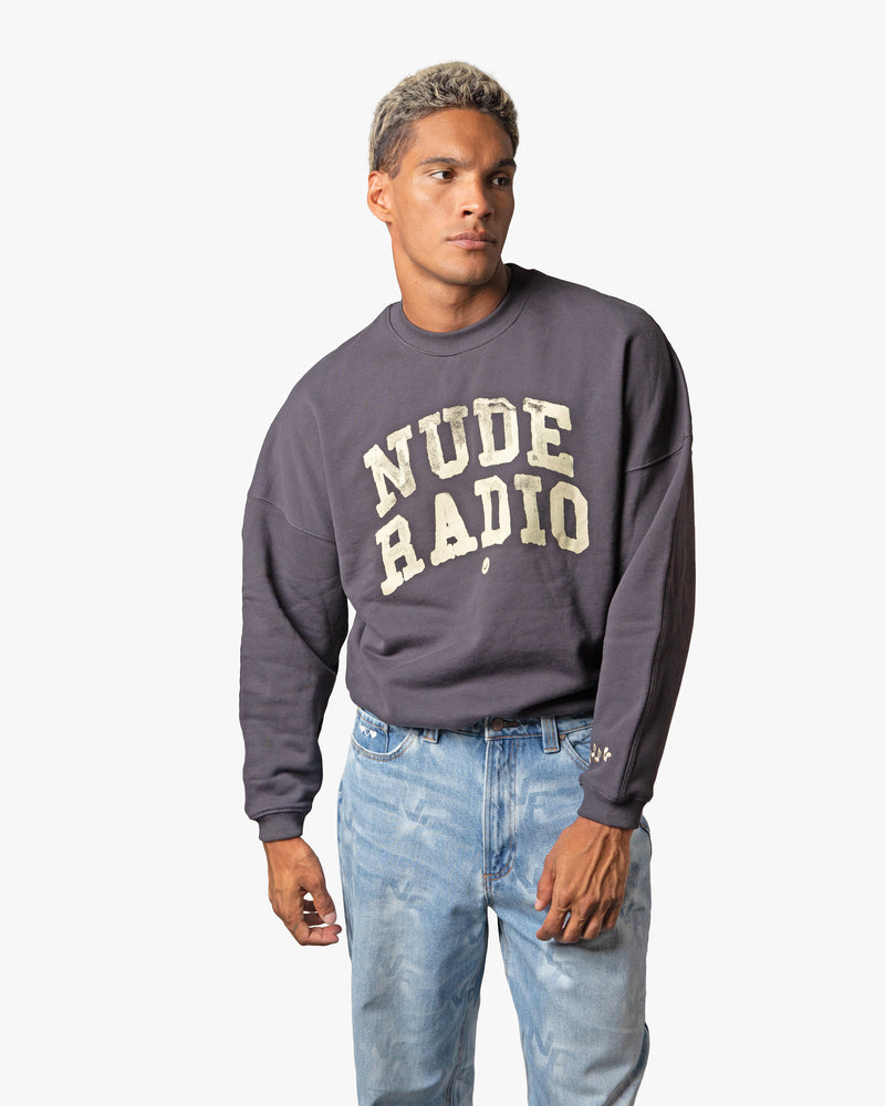 CREWNECK BOXY ASH RADIO