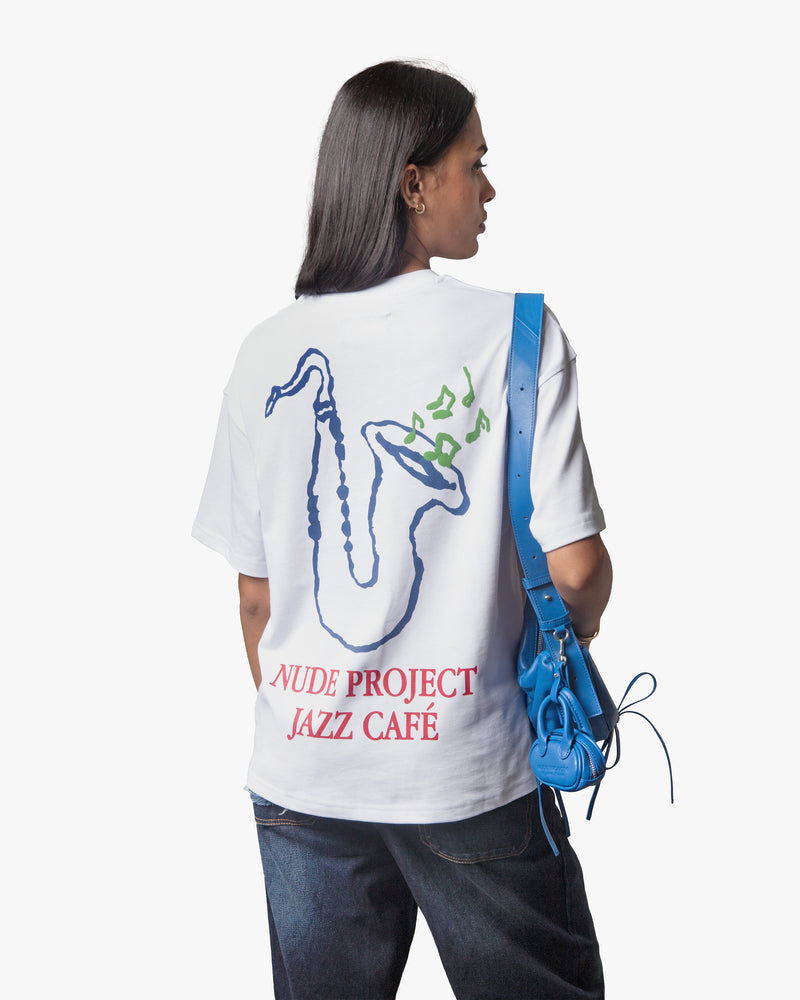 CAMISETA BLANCA JAZZ CAFE