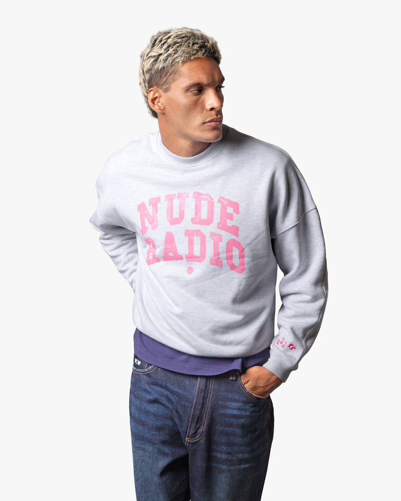 RADIO BOXY CREWNECK GREY MELANGE