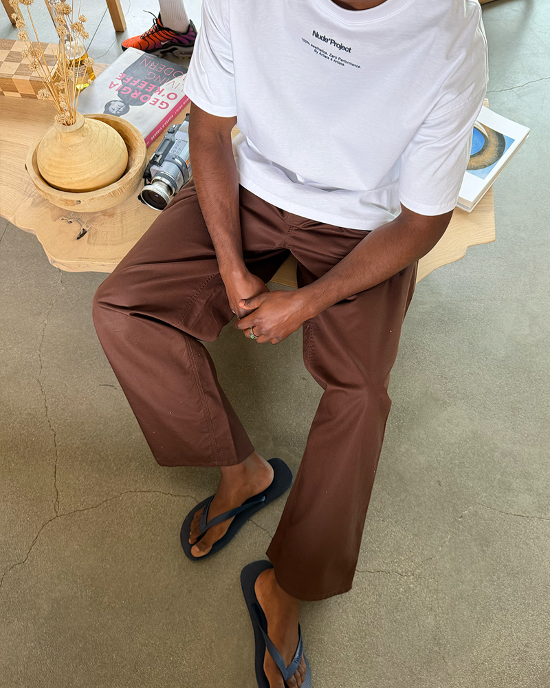 Pleated Chino Pants Brown