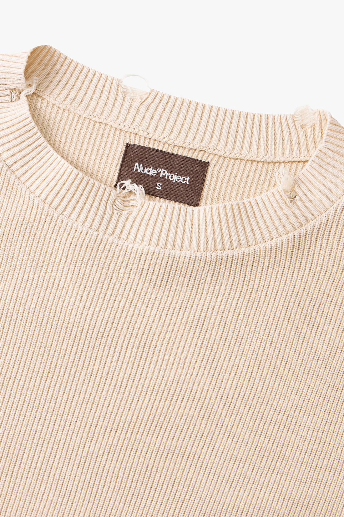 Perfect Cropped Knit Sweater Beige