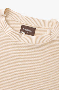 Perfect Cropped Knit Sweater Beige