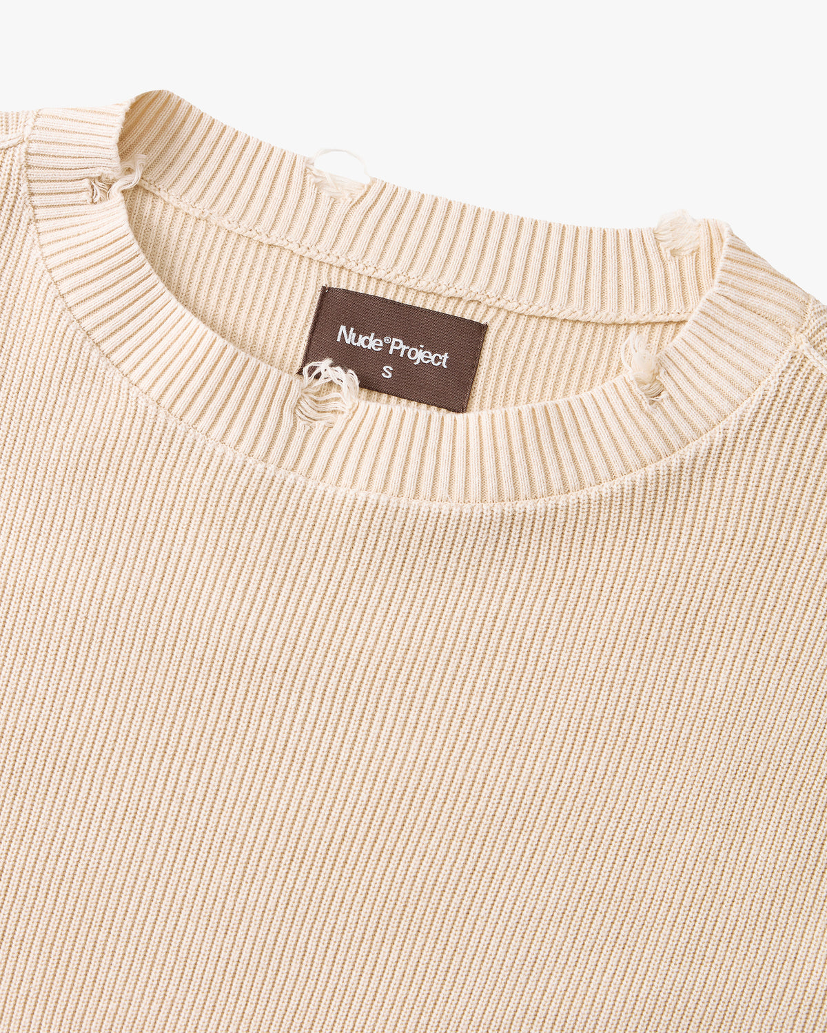 Perfect Cropped Knit Sweater Beige