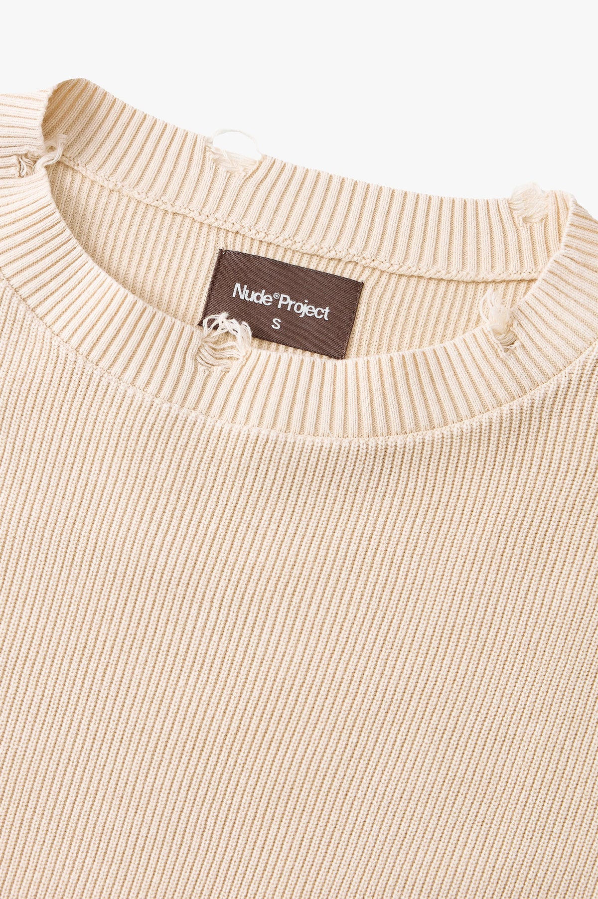 Perfect Cropped Knit Sweater Beige