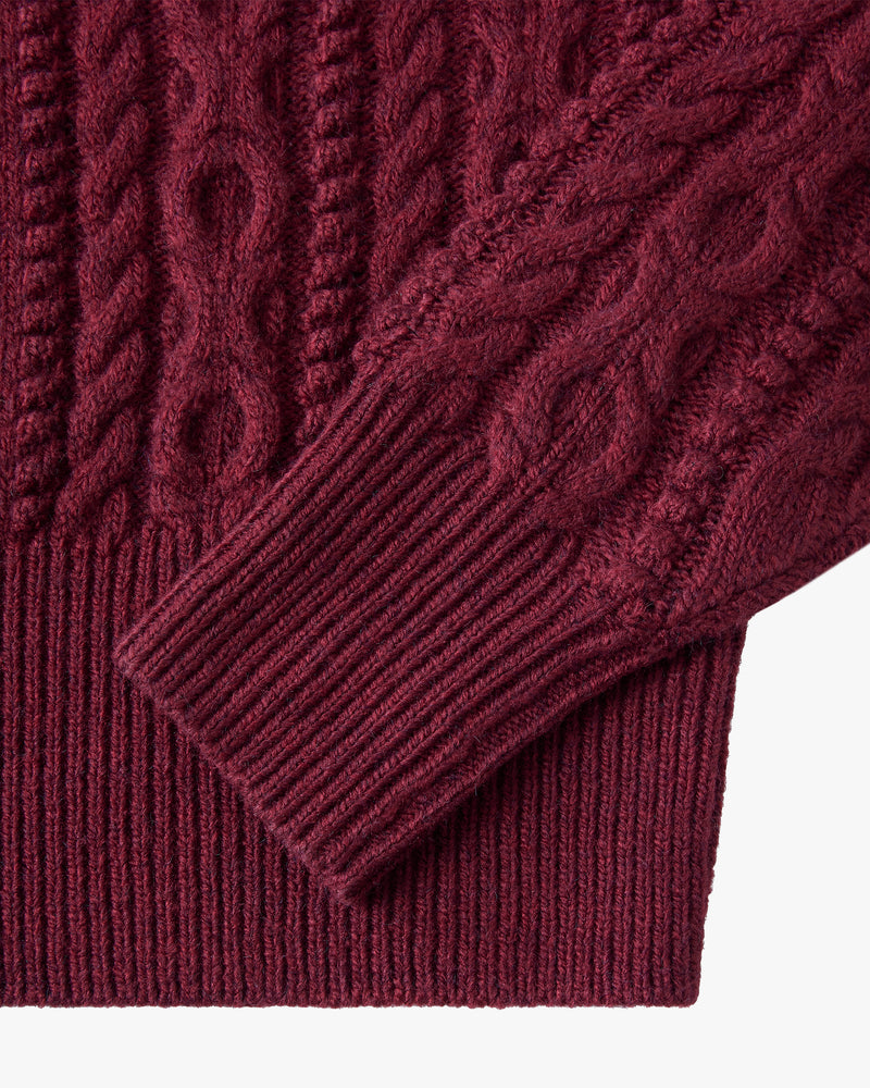 Osa Cable Knit Sweater Burgundy