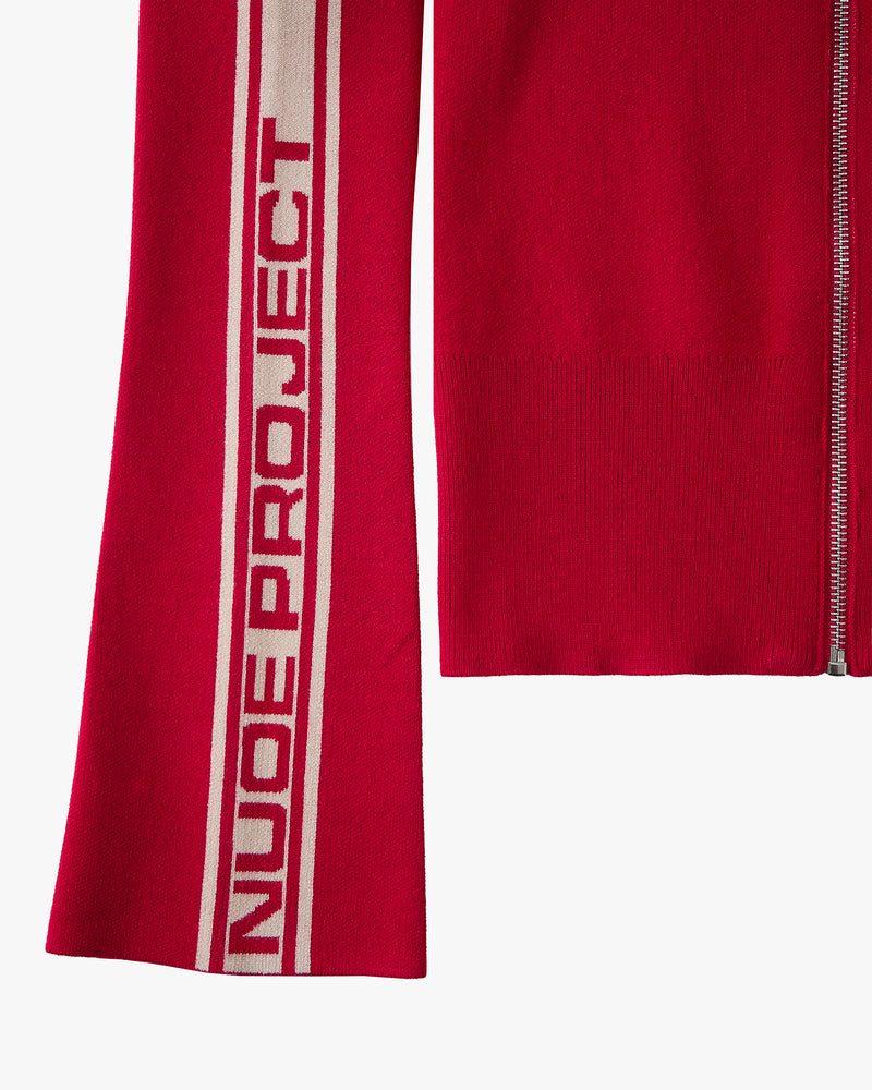 Katana Knit Zip-Up Red