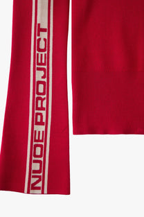 Katana Zip-Up Knit Cardigan Red