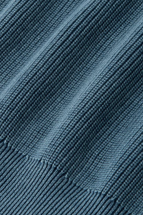 Shady Knit Zip-Up Cardigan Petrol Blue