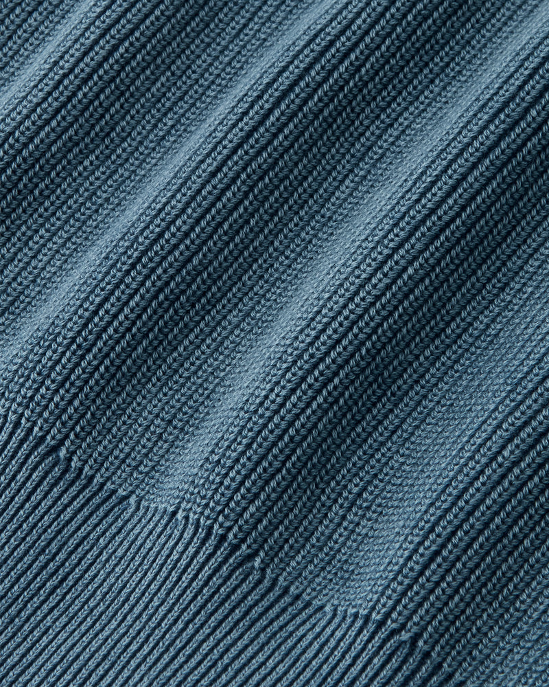 Shady Knit Zip-Up Cardigan Petrol Blue