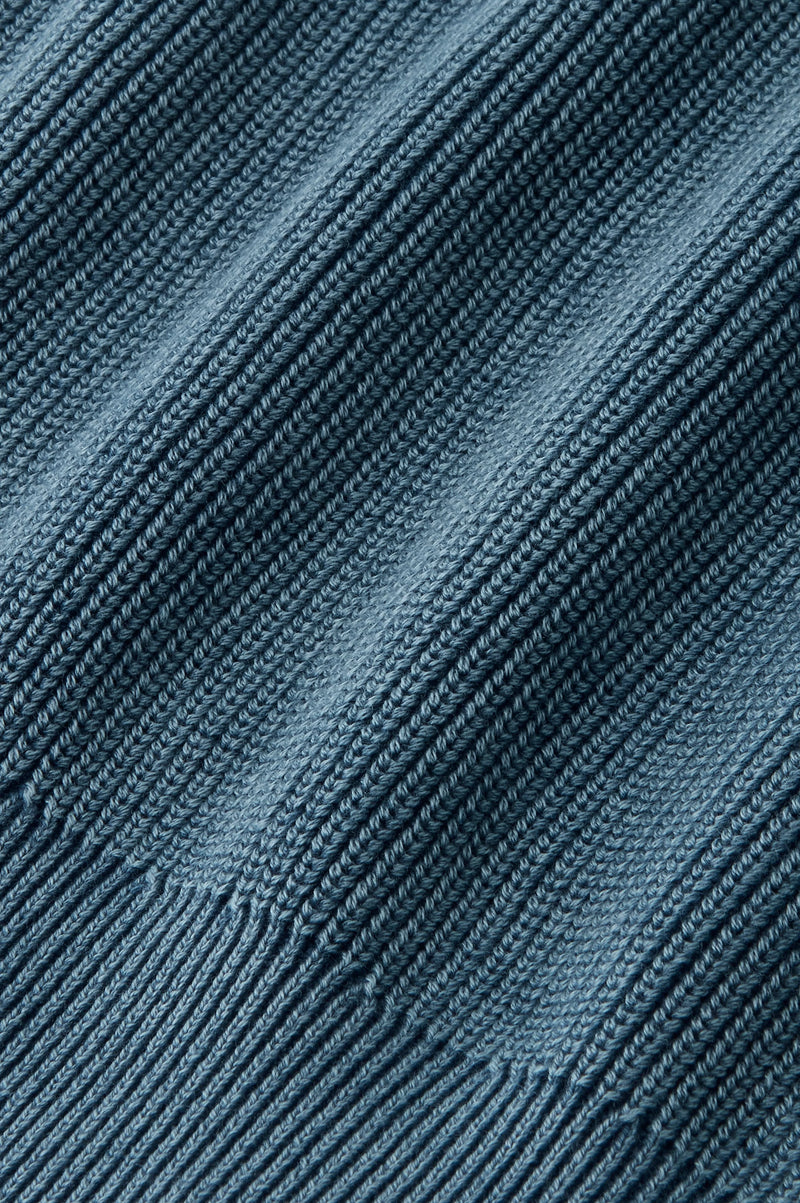 Shady Knit Zip-Up Cardigan Petrol Blue