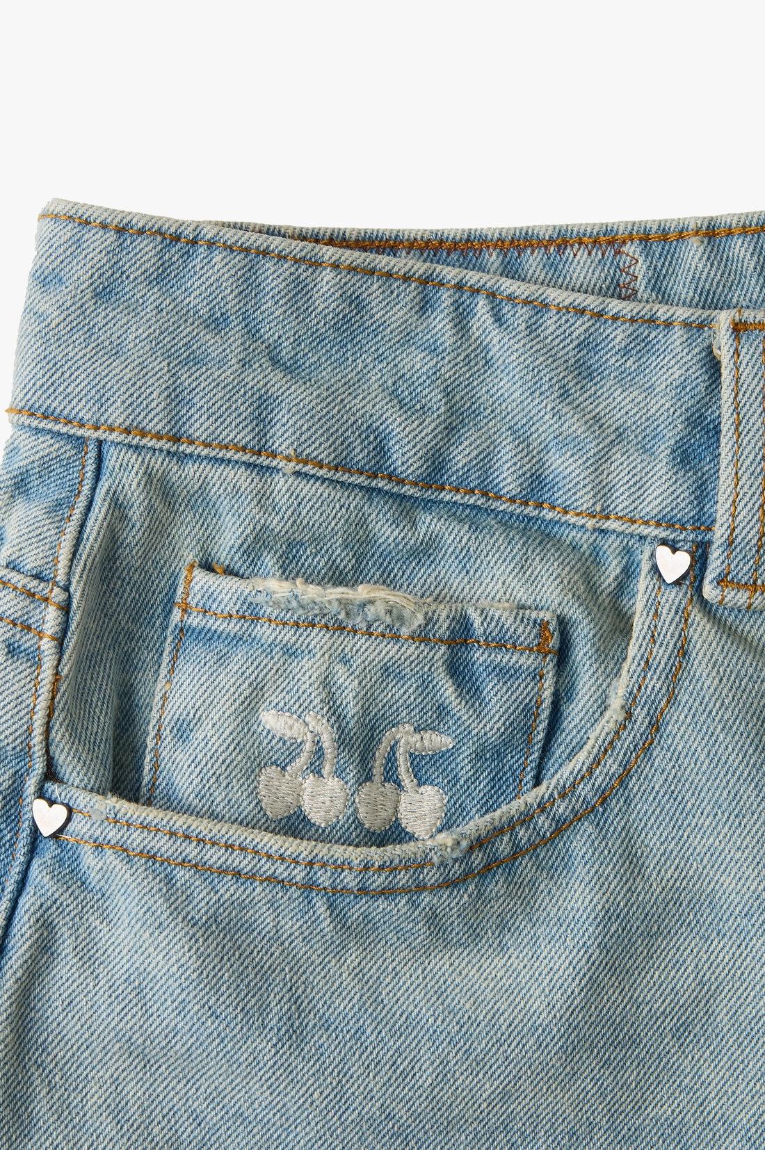 Straight Denim Shorts Sand Washed