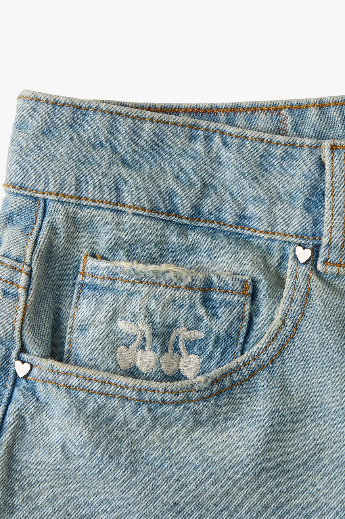 Straight Denim Shorts Sand Washed