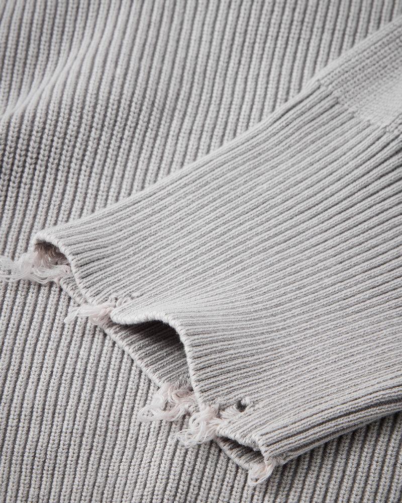 Beast Quarter-Zip Knit Grey – Nude Project