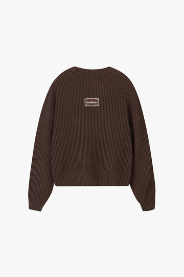 Wavy Knit Sweater Brown