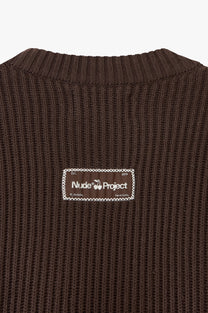 Wavy Knit Sweater Brown