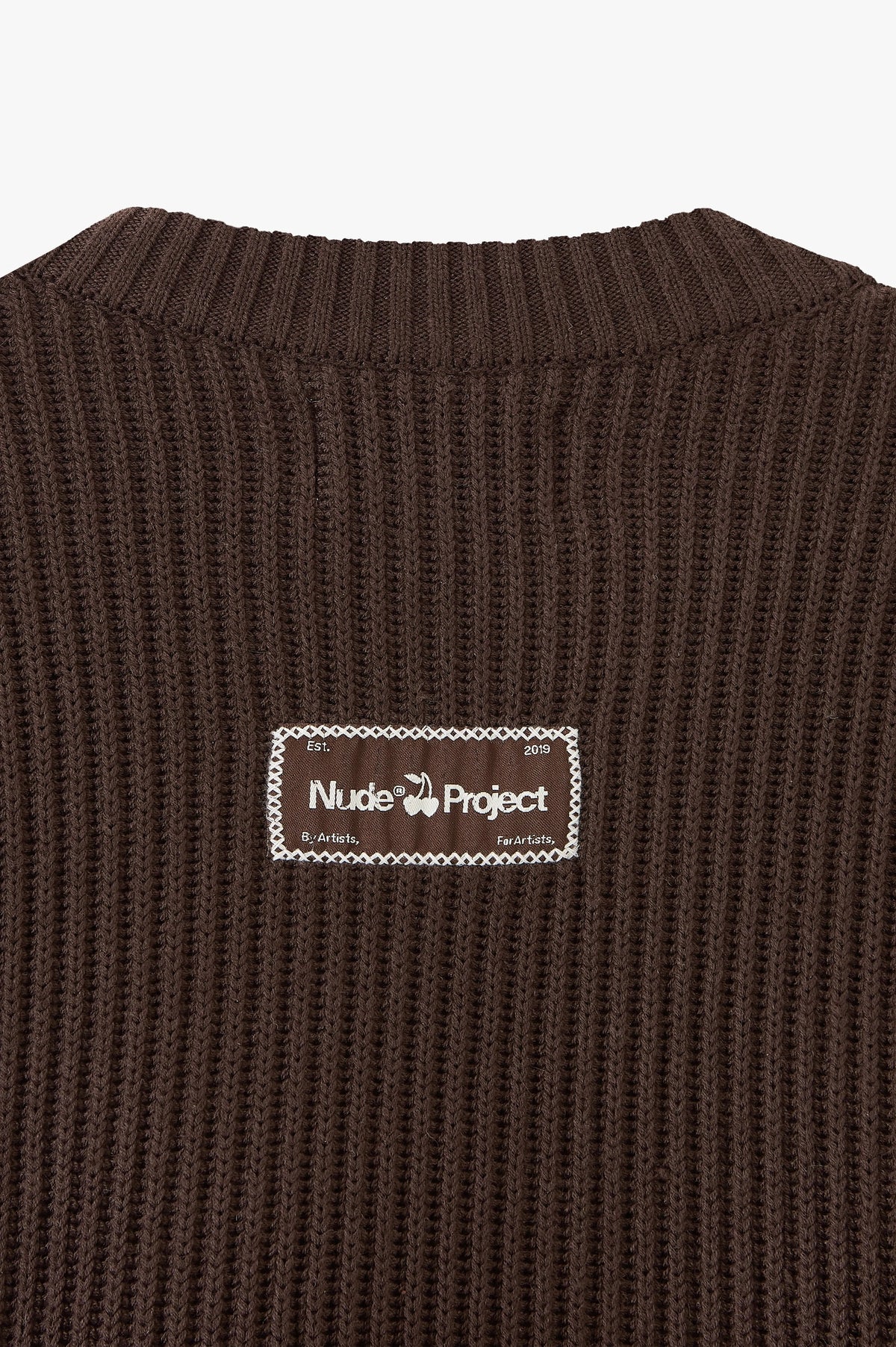Wavy Knit Sweater Brown