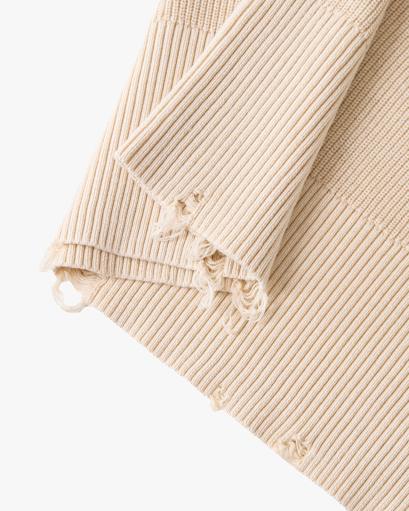 Perfect Cropped Knit Sweater Beige