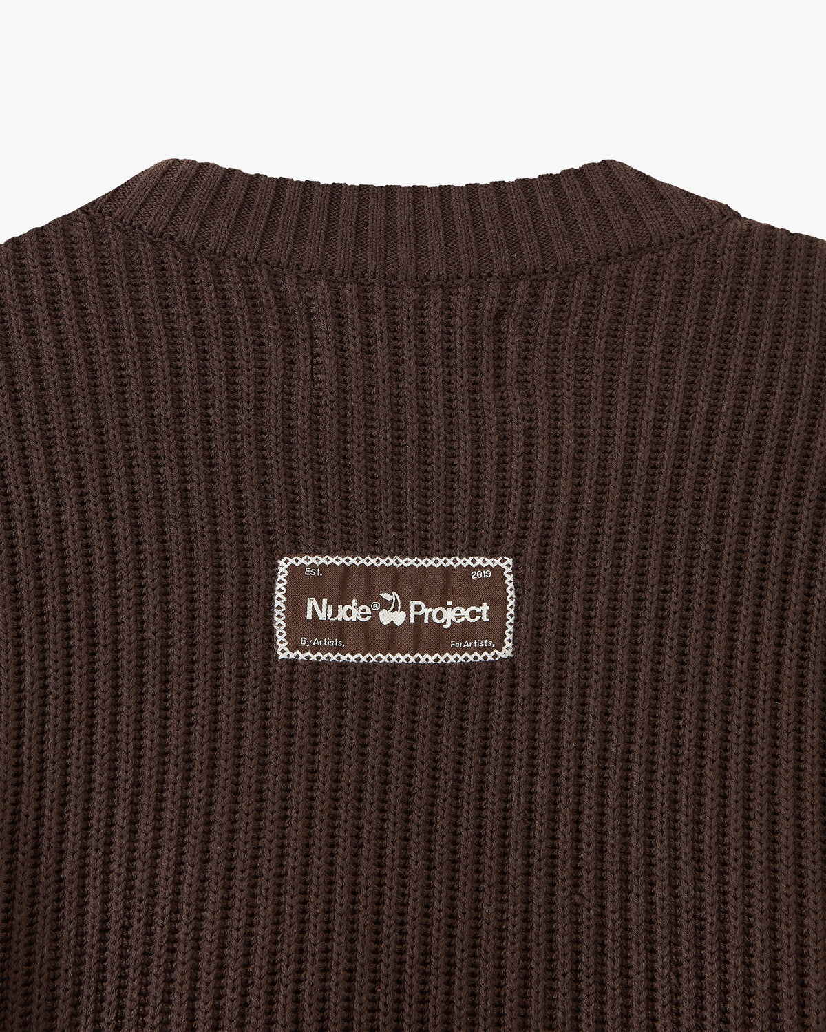 Wavy Knit Sweater Brown