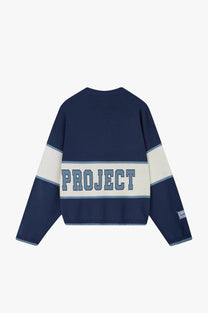Big-Striped Knit Sweater Navy