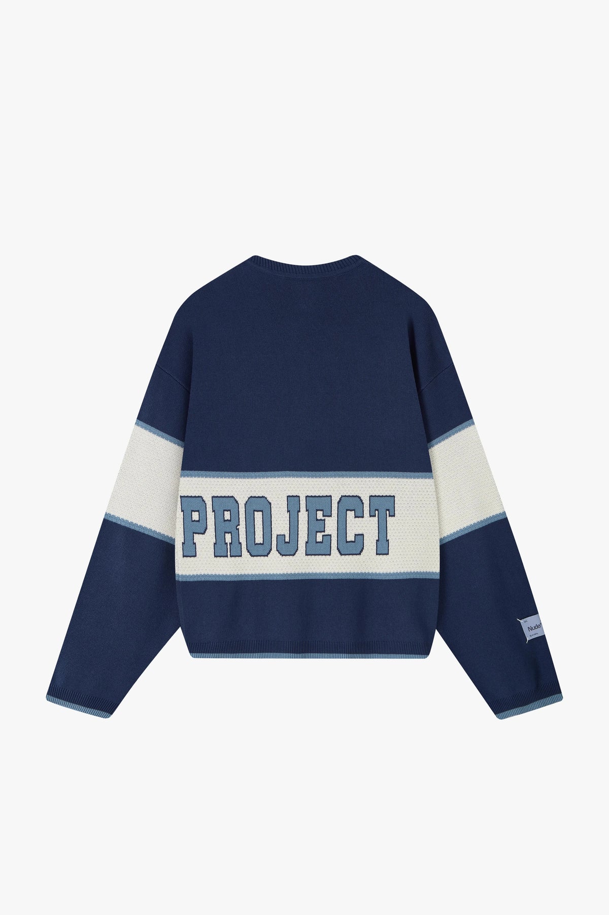 Big-Striped Knit Sweater Navy
