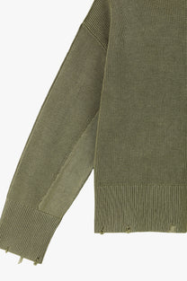 Perfect Cropped Knit Sweater Green