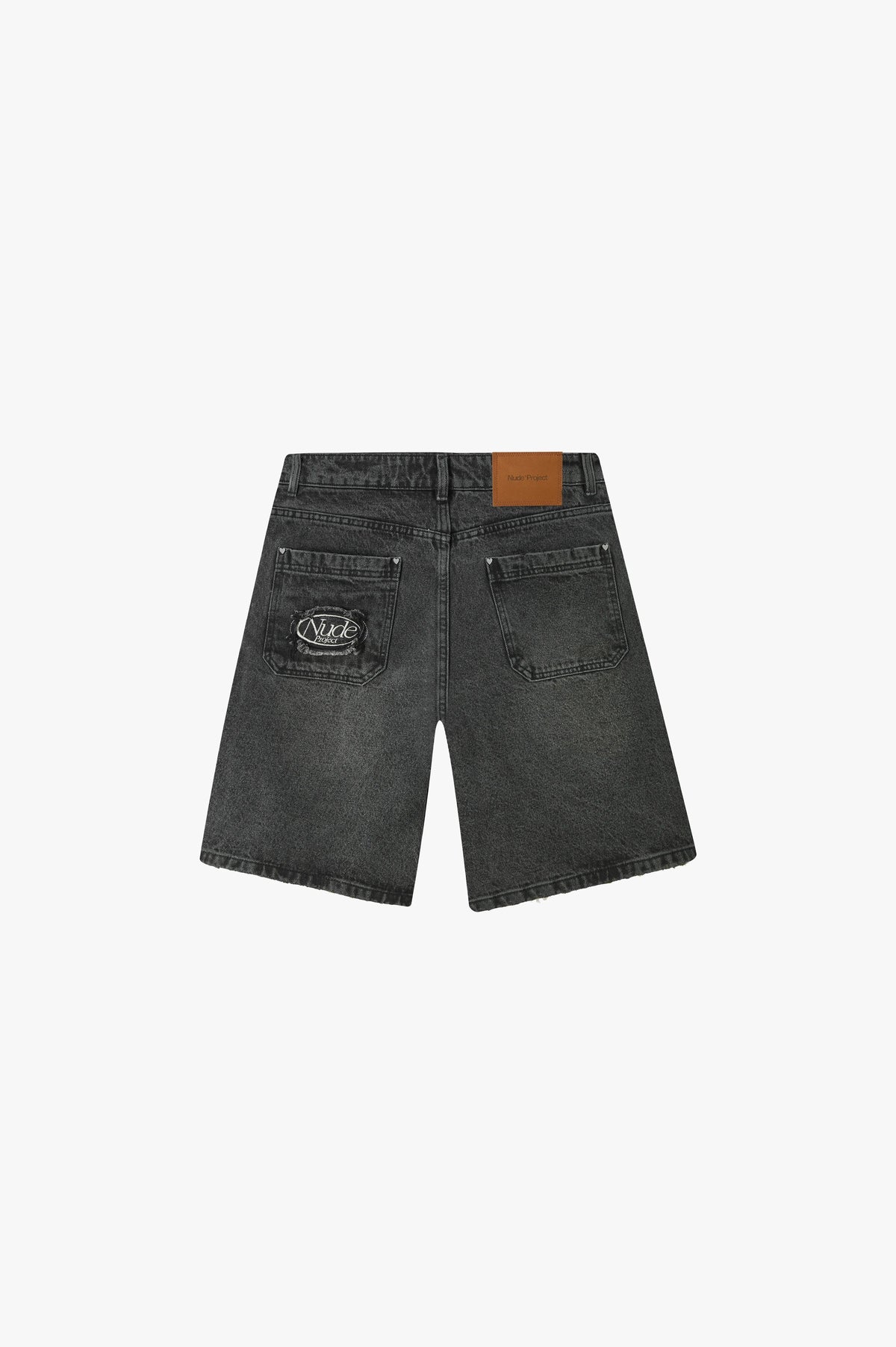 Straight Denim Shorts Black