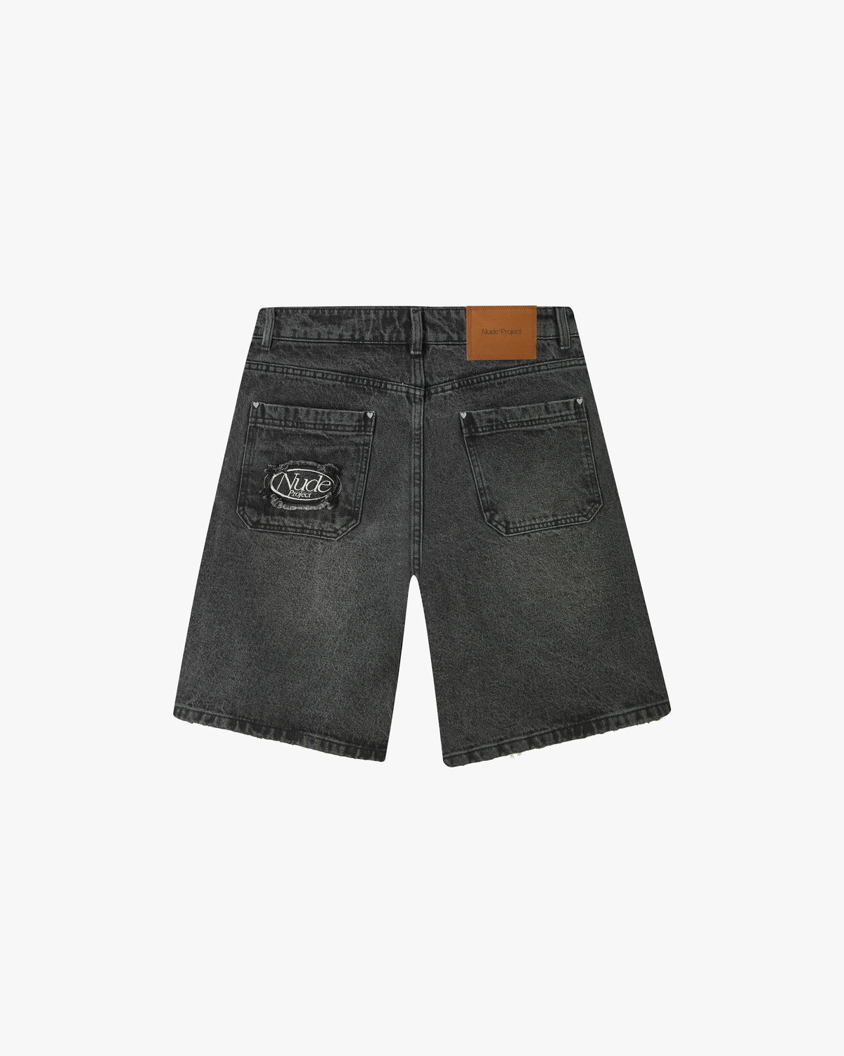 Straight Denim Shorts Black