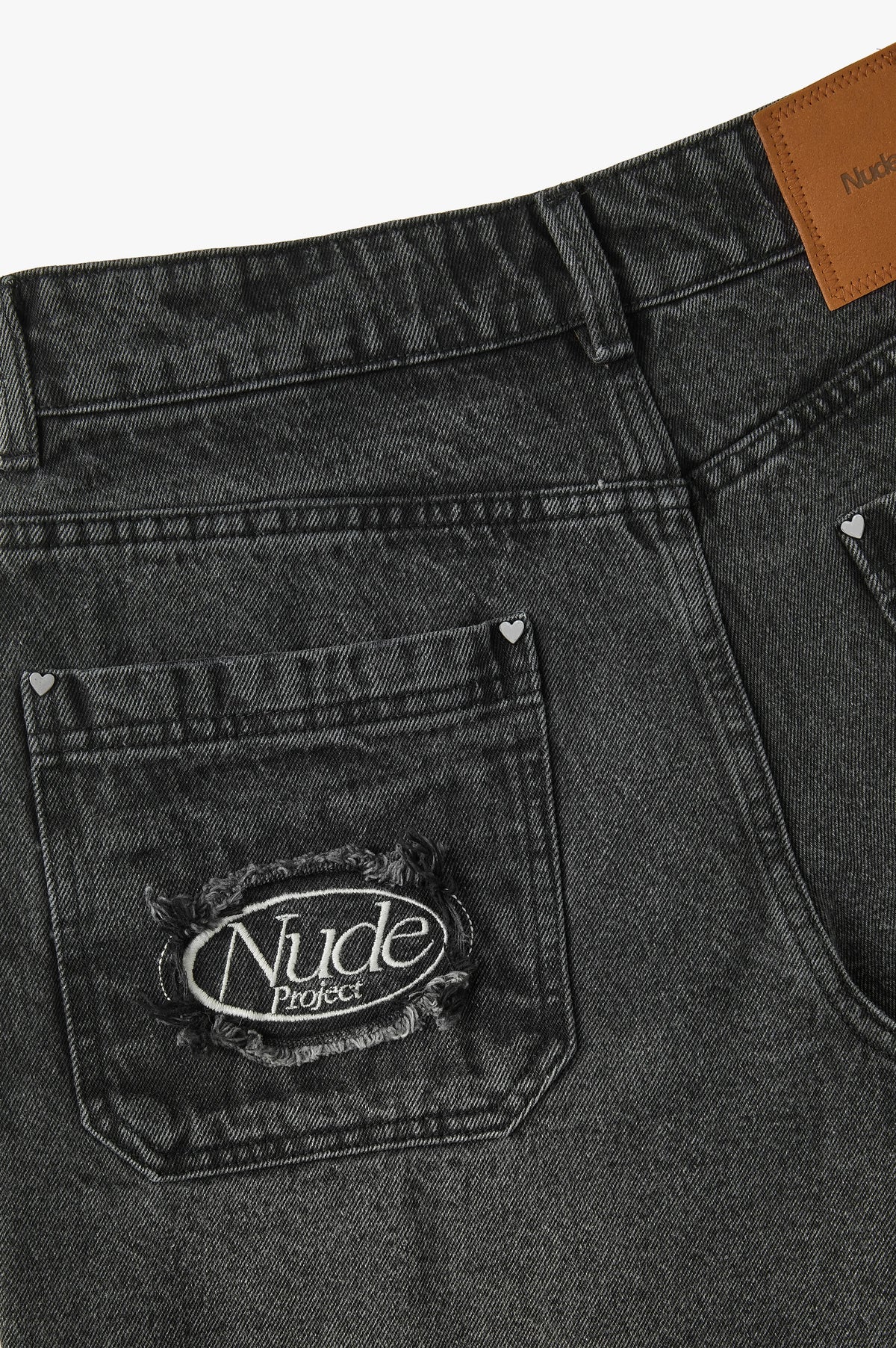 Straight Denim Shorts Black