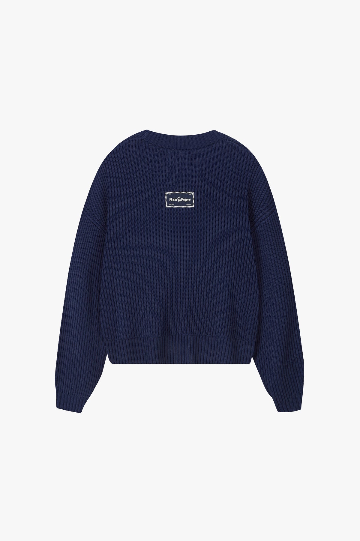 Wavy Knit Sweater Navy