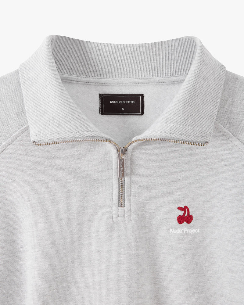 Basic Cherry Quarter-Zip Grey