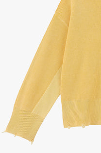 Perfect Cropped Knit Sweater Yellow