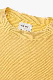 Perfect Cropped Knit Sweater Yellow