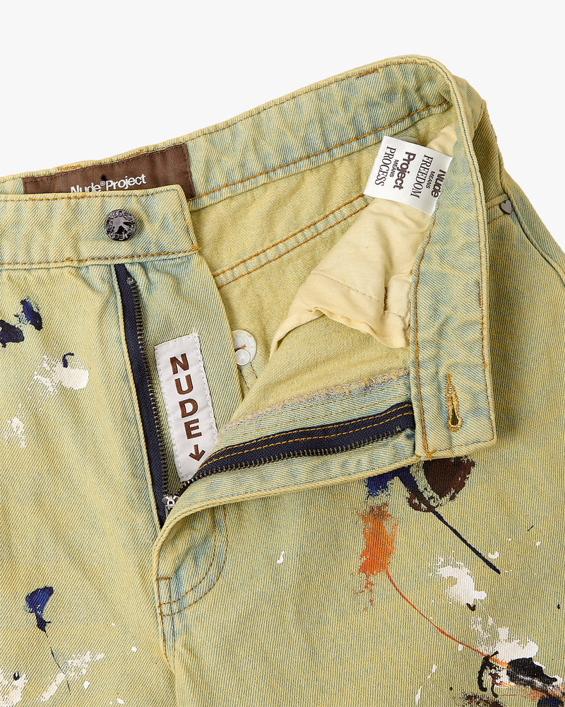 Old Baggy Denim Pants Painted