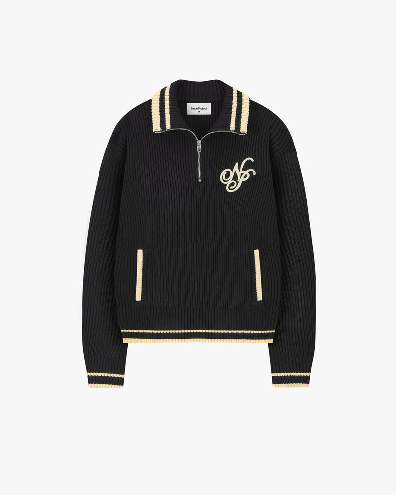 Ying-Yang Quarter-Zip Knit Black