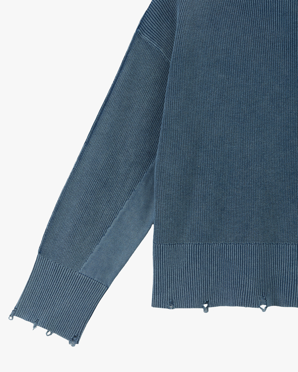 Perfect Cropped Knit Sweater Washed Blue