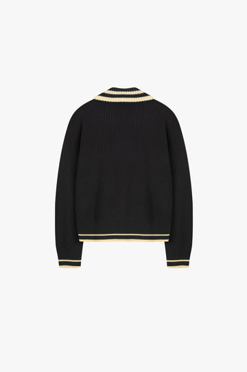 Ying-Yang Quarter-Zip Knit Black