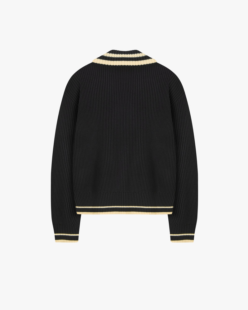 Ying-Yang Quarter-Zip Knit Black