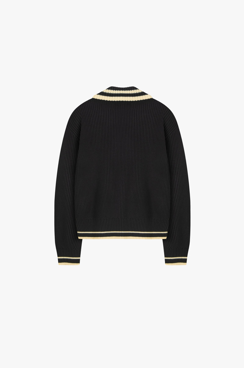 Ying-Yang Quarter-Zip Knit Black