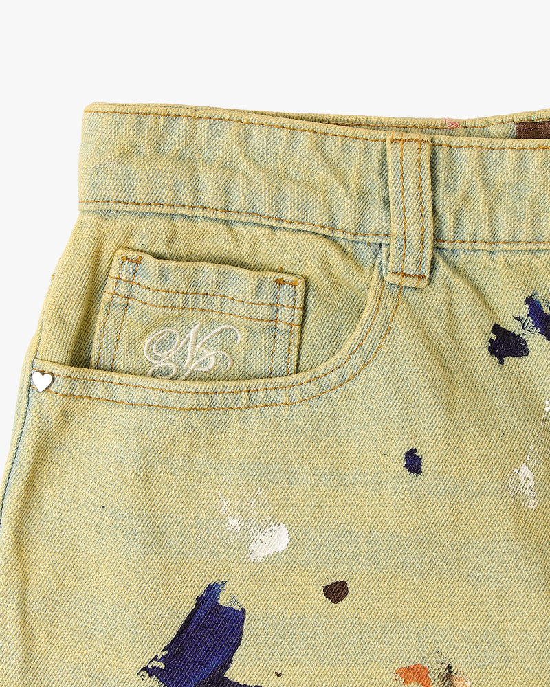 Old Baggy Denim Pants Painted