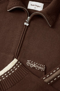 Work Trip Zip-Up Knit Cardigan