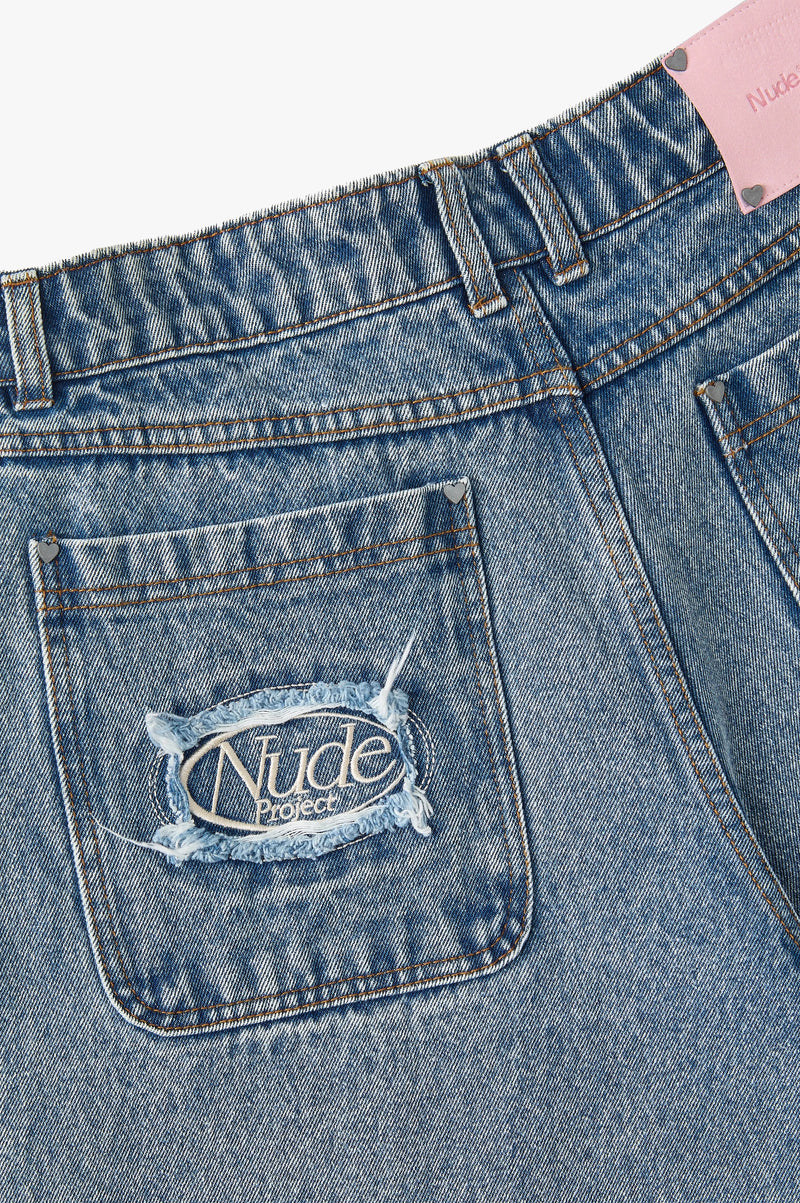 Old Baggy Denim Shorts Medium Blue
