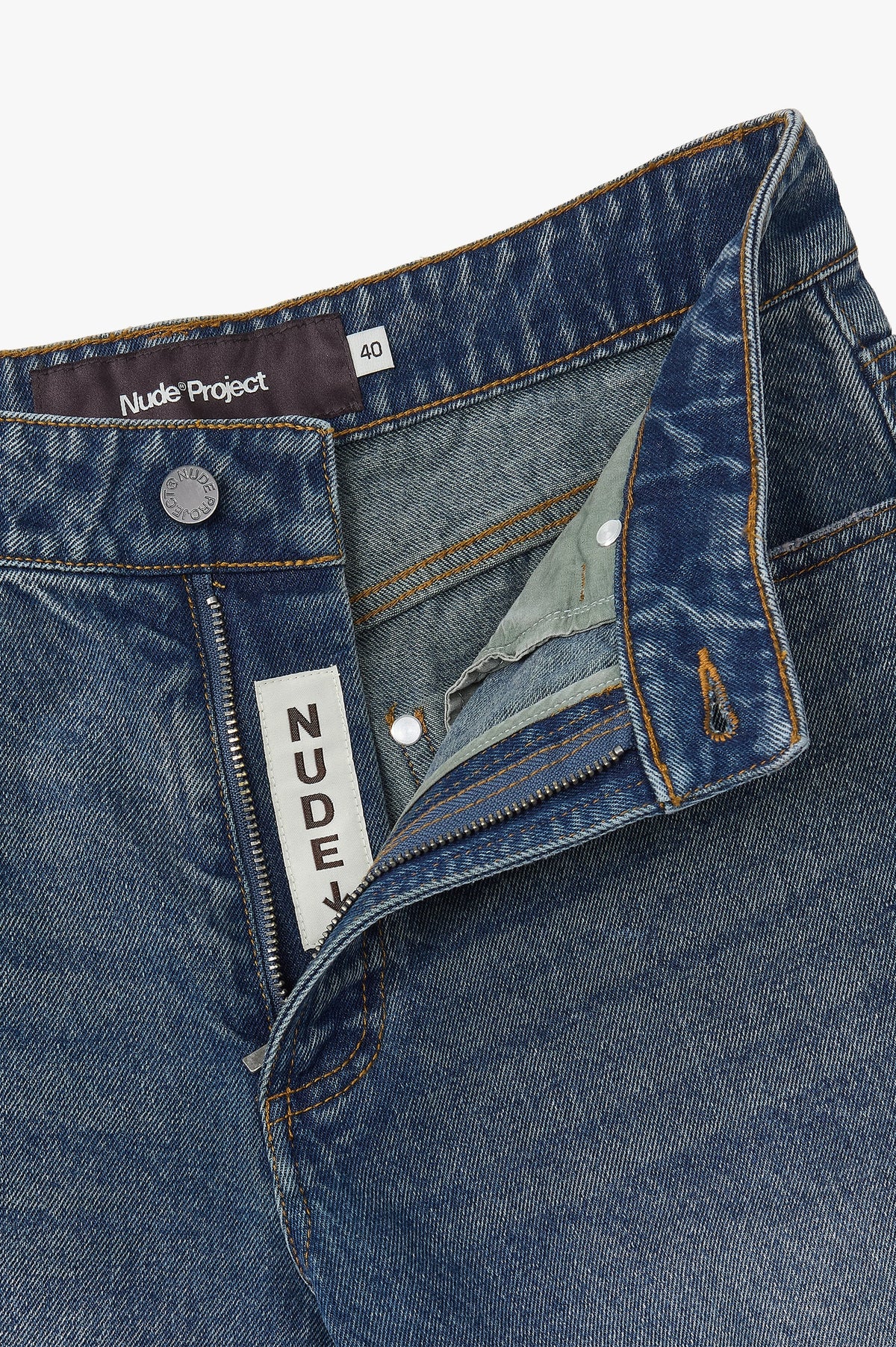 Basic Straight Jeans Dark Indigo Bleach