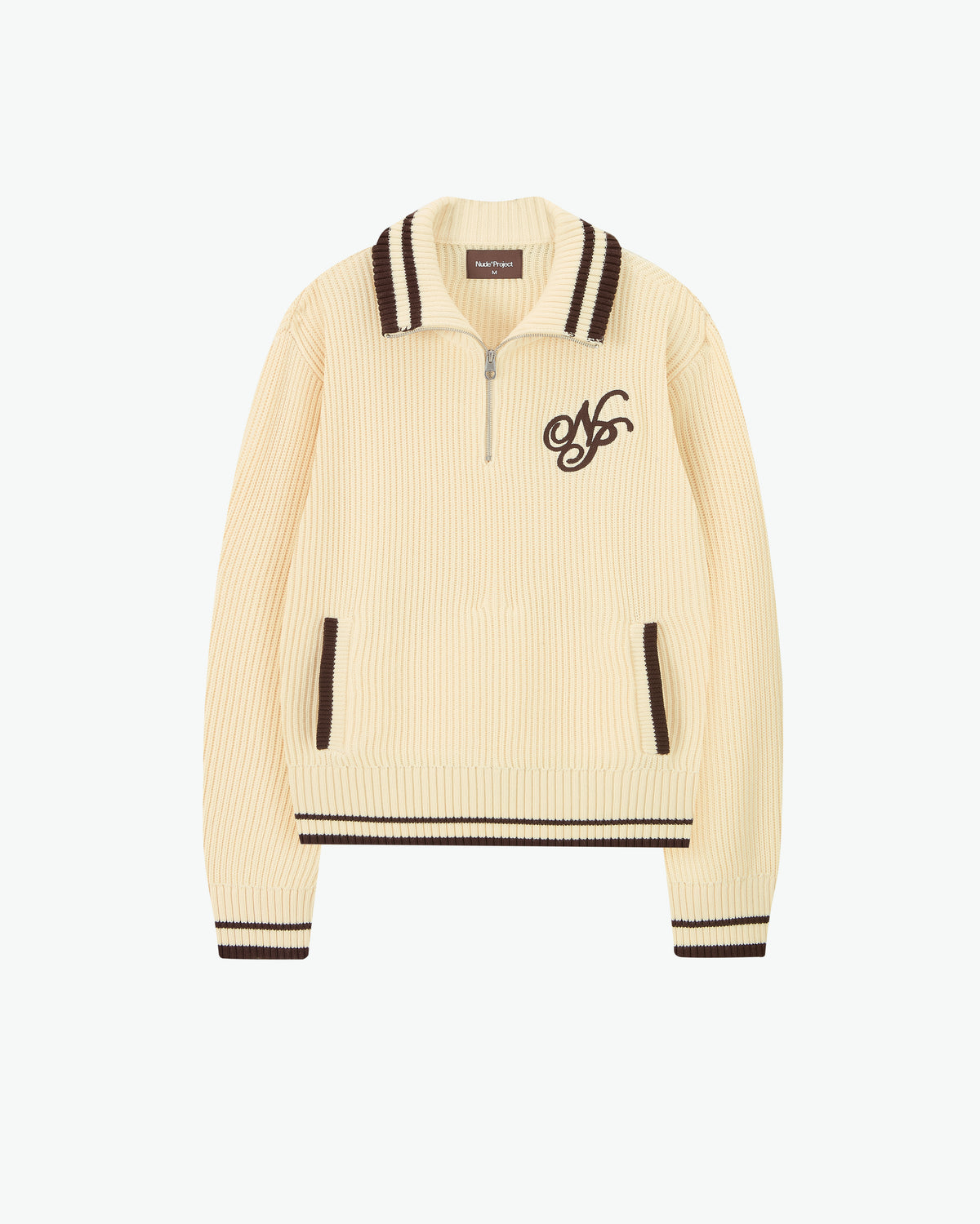Ying-Yang Quarter-Zip Knit Off-white